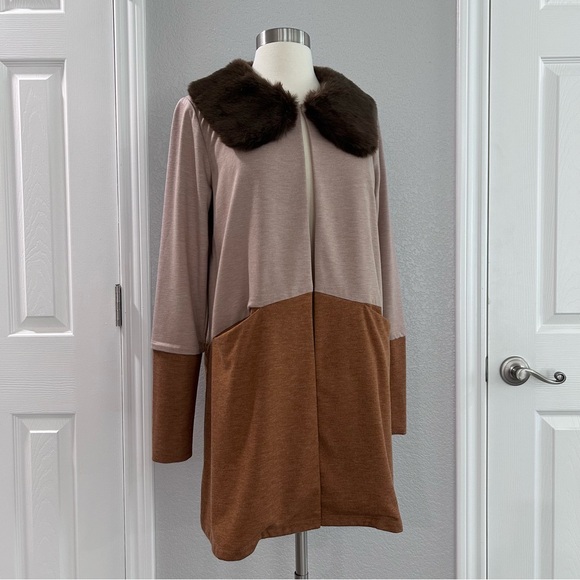 LOGO Lounge by Lori Goldstein French Terry Jacket w/ Faux Fur Collar - Picture 6 of 16